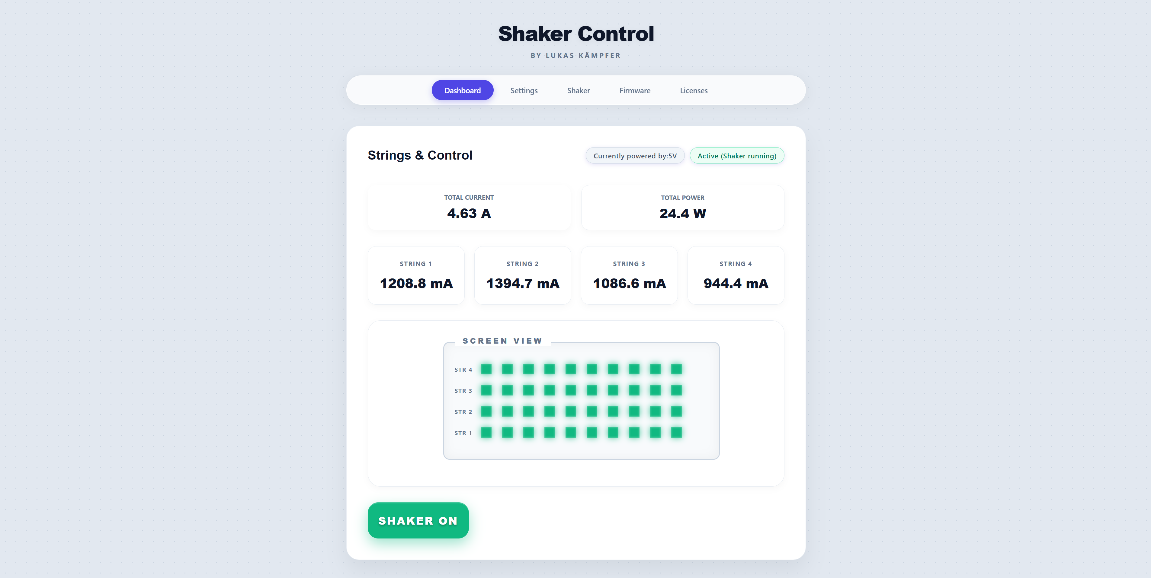 Dashboard Interface