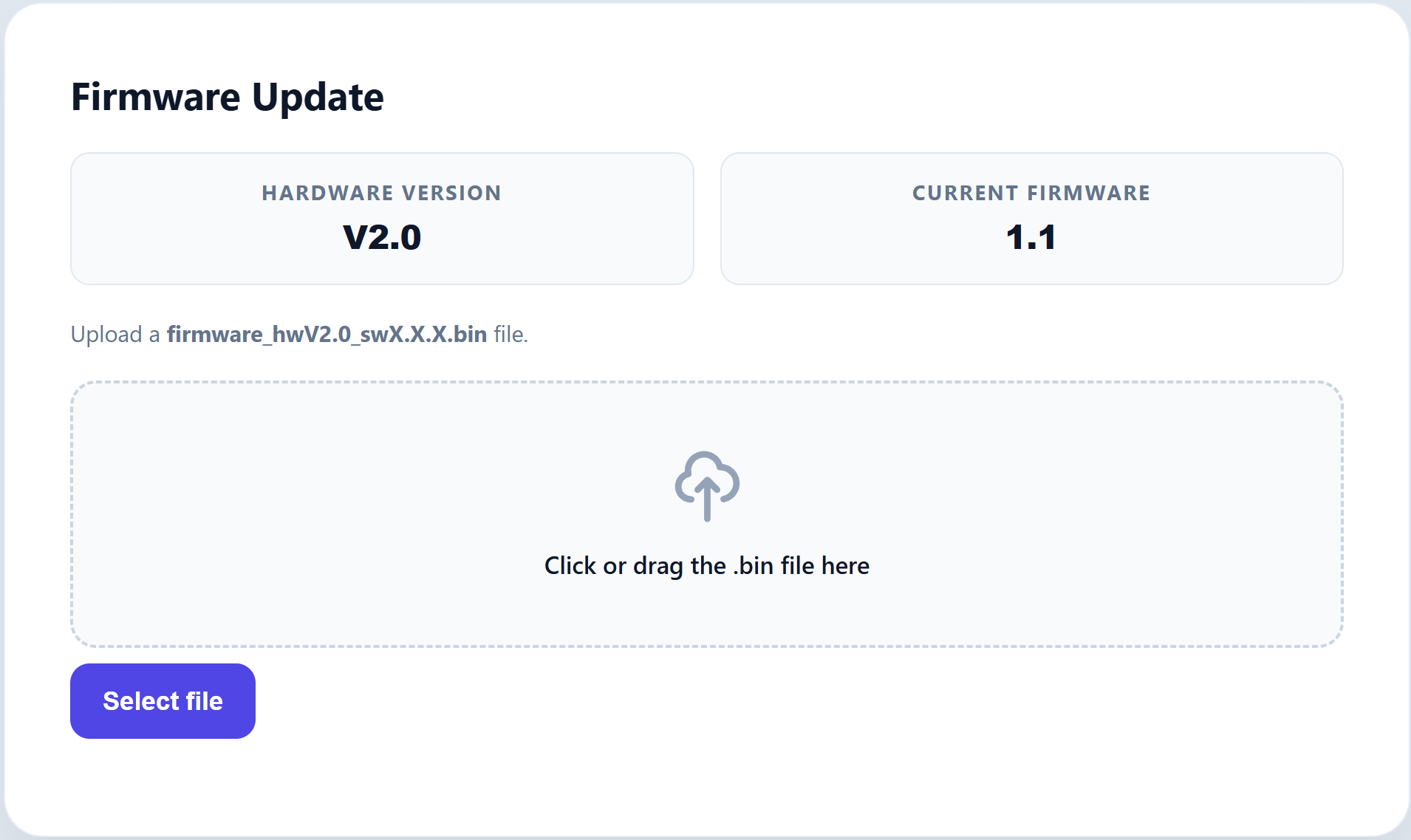 Firmware Update Interface